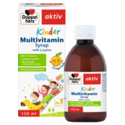Illustration of the product packaging Doppelherz aktiv KINDER Multivitamin Syrup front view